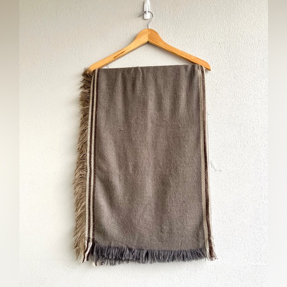 Taupe Fringed Blanket Scarf - Picture 2 of 15